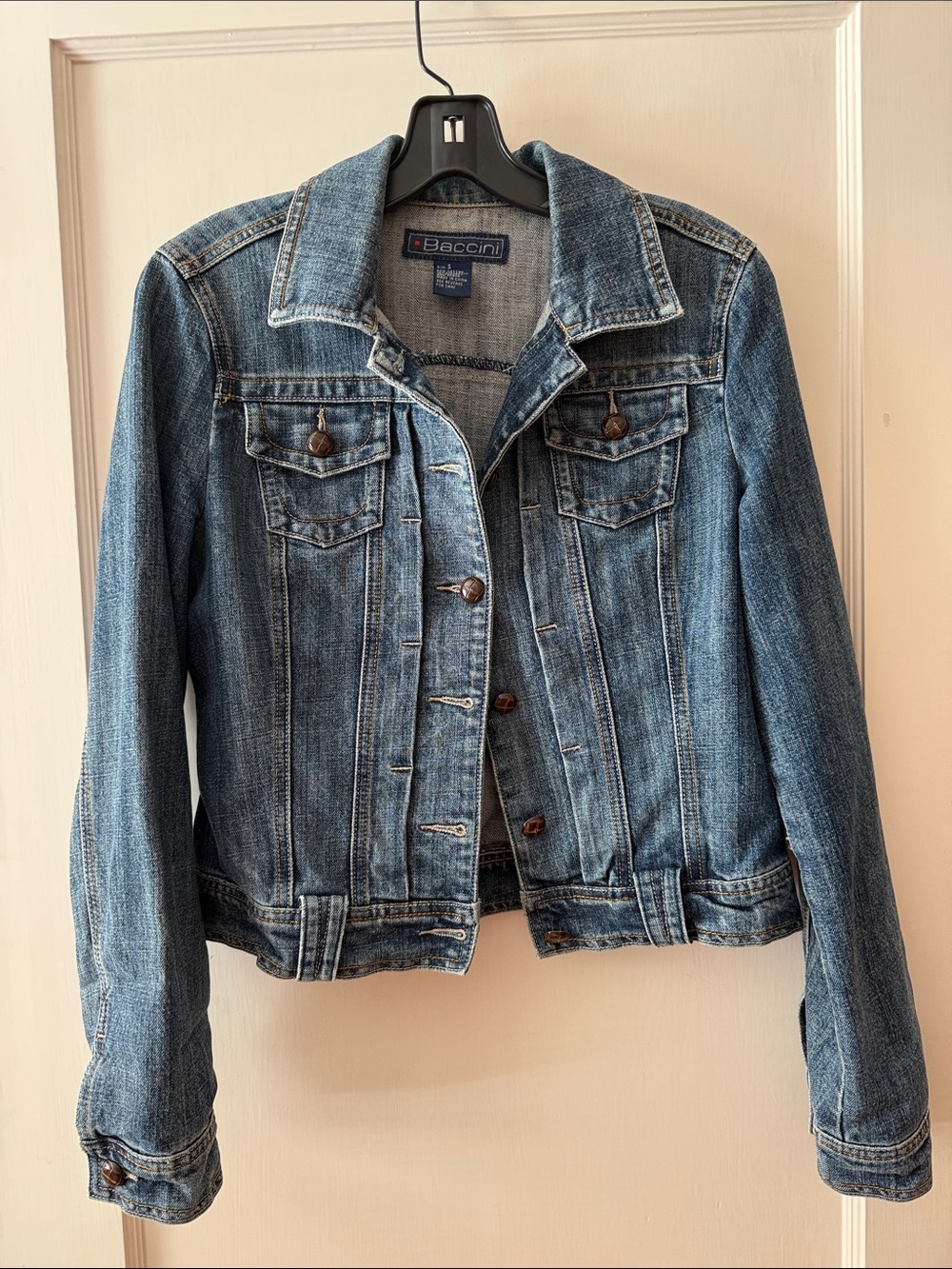 Baccini Classic Blue Denim Jacket with Button Front